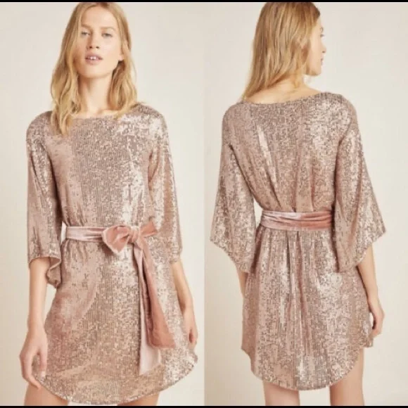 green emerald velvet dress BHLDN ANTHROPOLOGIE Avery Sequin Gown Size 8 NWT  Style Exchange Boutique  PGH